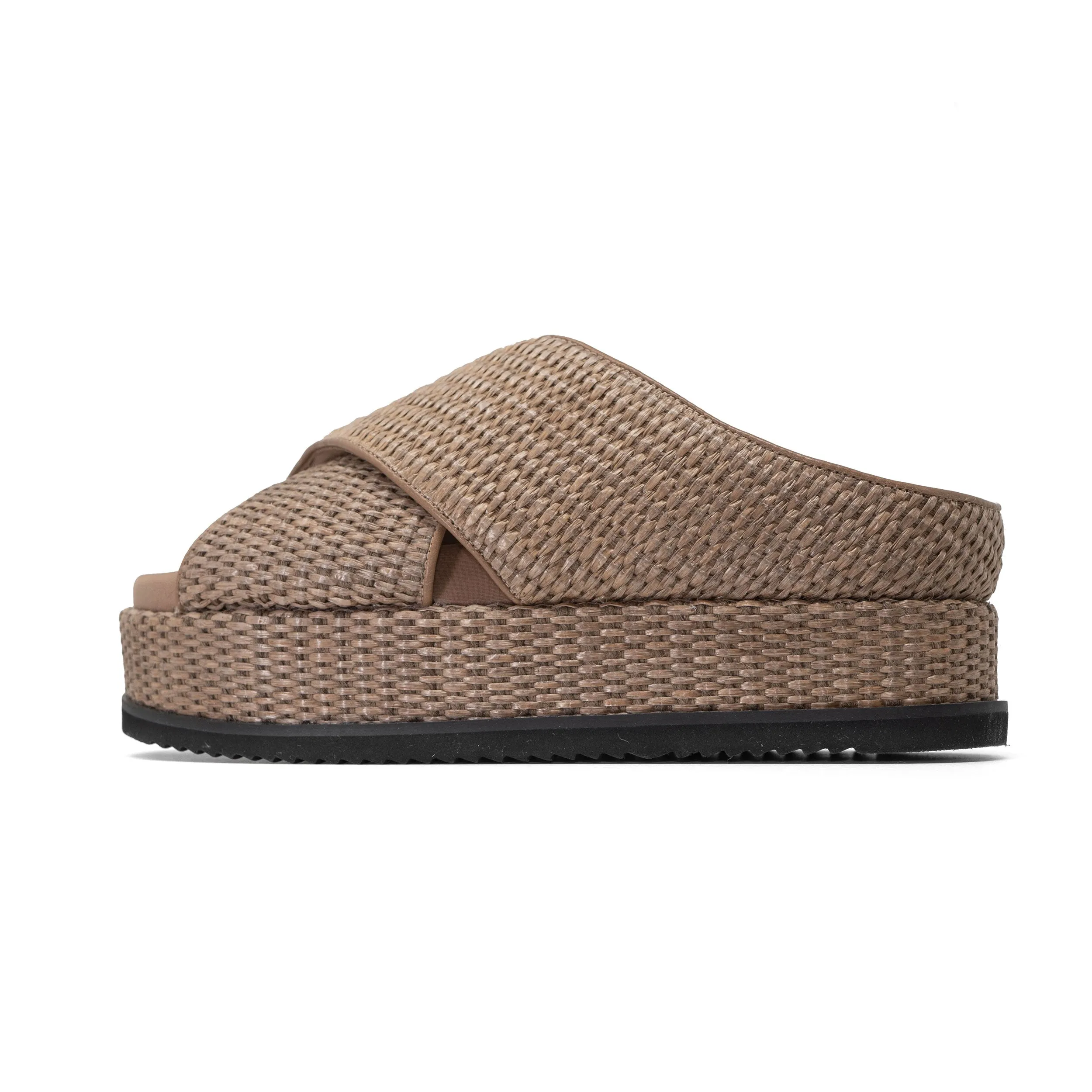 ROAM CROSS STACK RAFFIA PLATFORM SANDALS NATURAL sold by ROAM product image thumbnail 4
