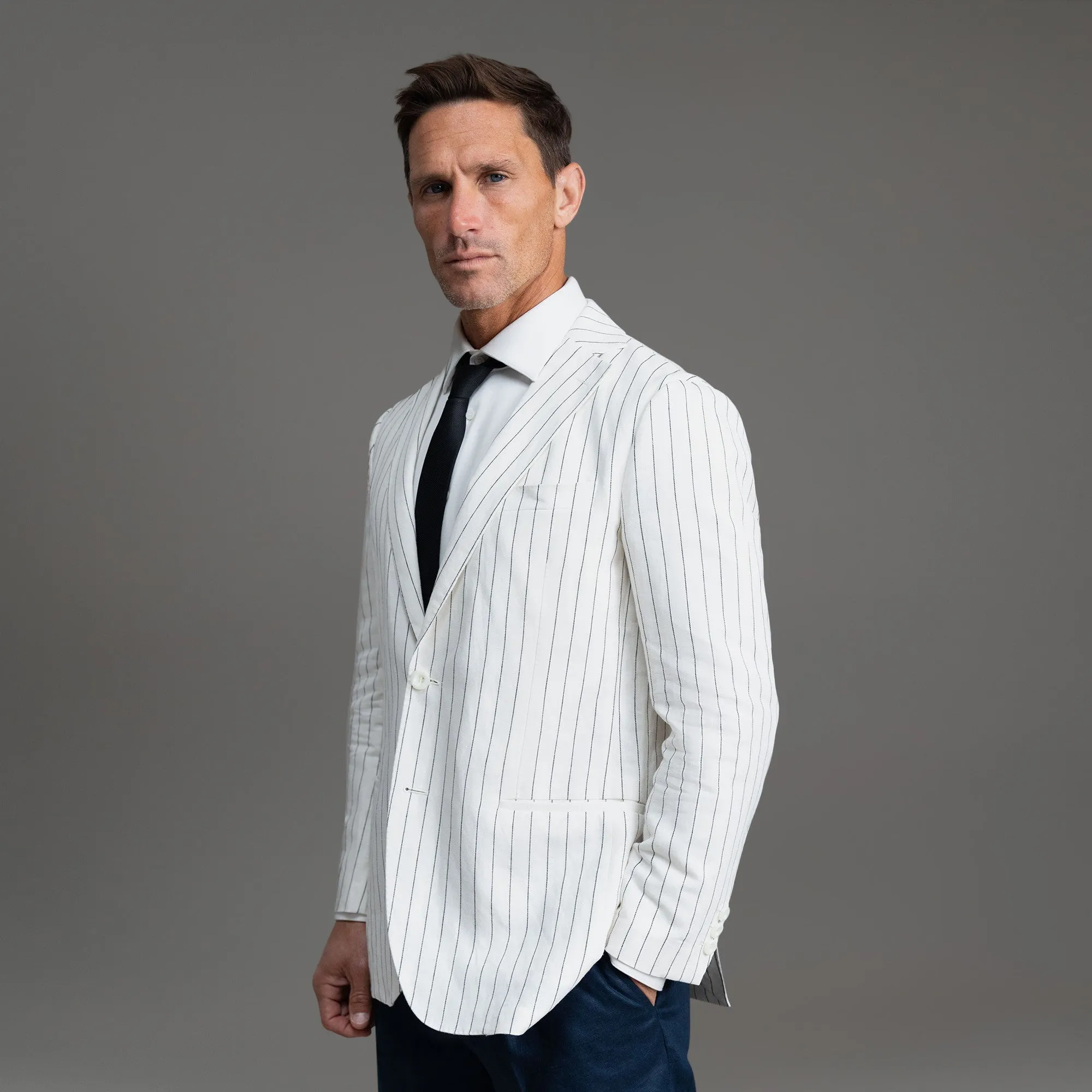 Soho Linen Blazer sold by Sene