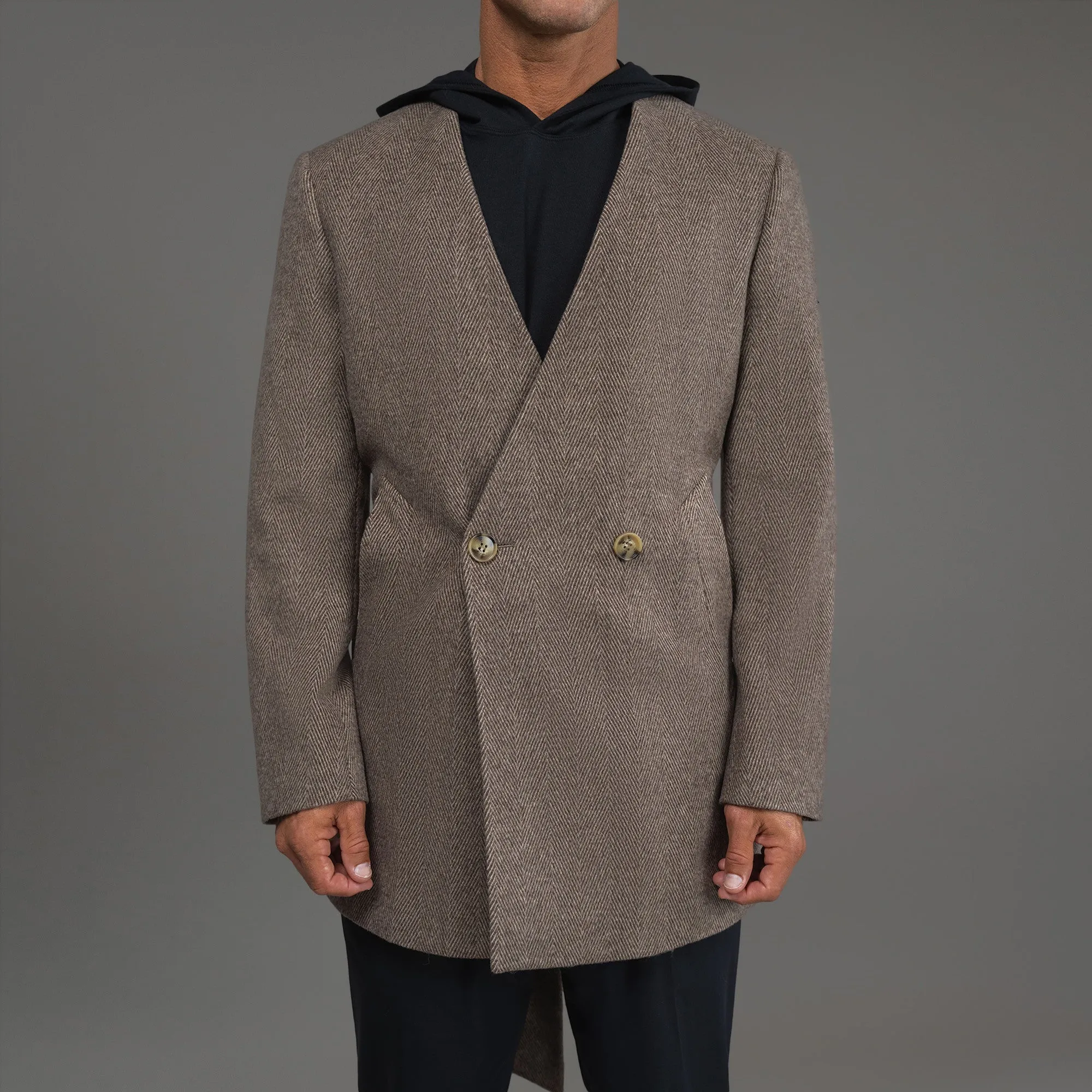Lapelless Wool Silk Overcoat sold by Sene product image thumbnail 5