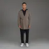 Lapelless Wool Silk Overcoat sold by Sene