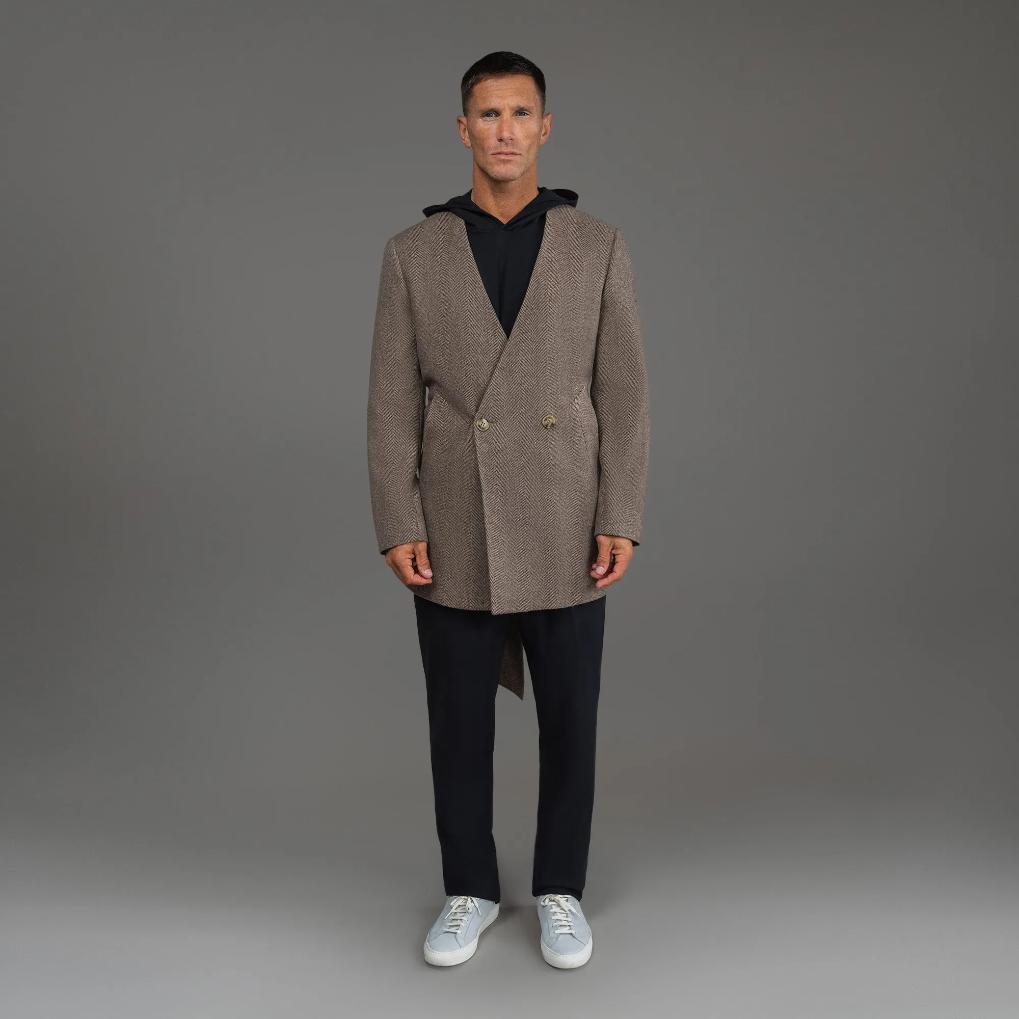 Lapelless Wool Silk Overcoat sold by Sene product image thumbnail 4