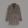 Lapelless Wool Silk Overcoat sold by Sene