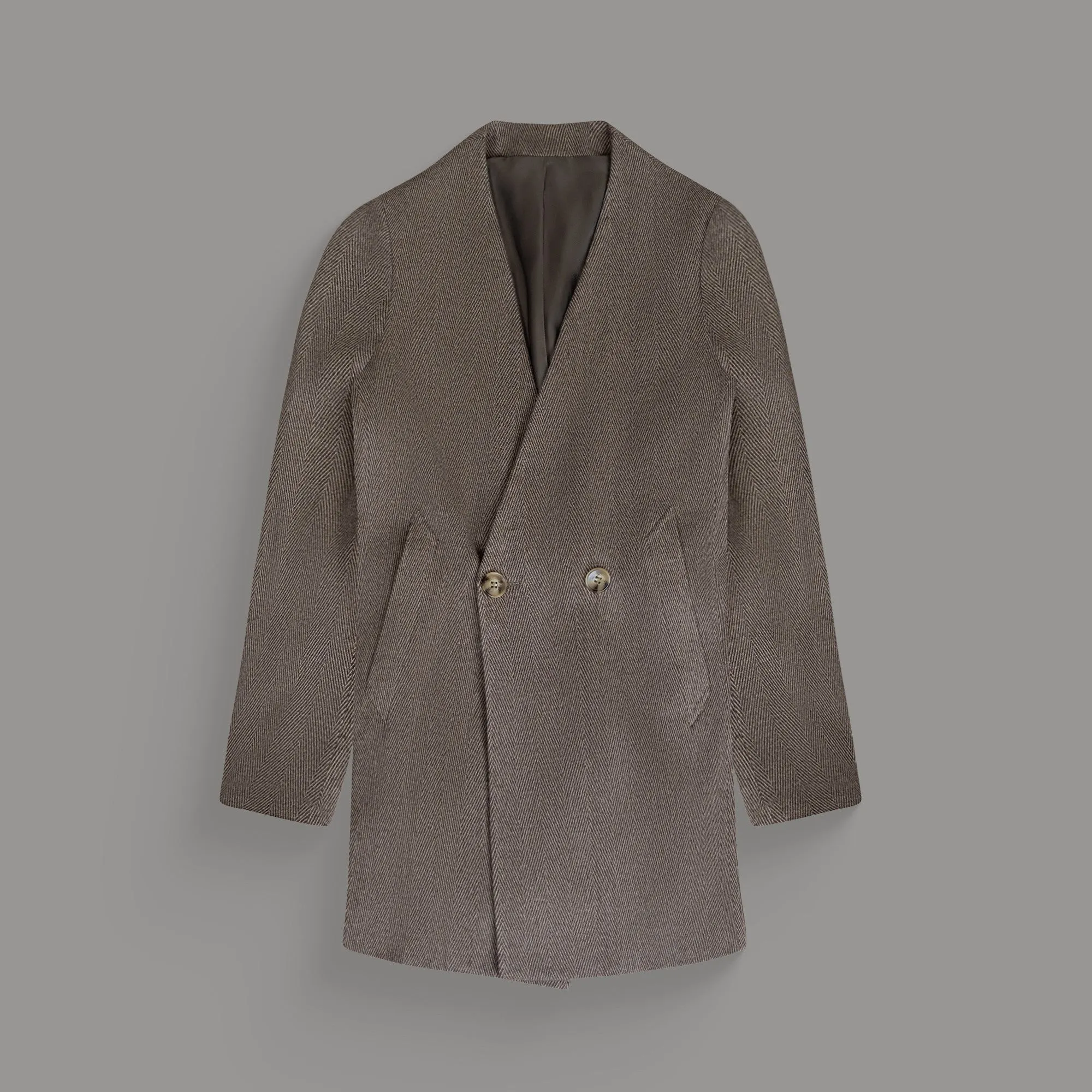 Lapelless Wool Silk Overcoat sold by Sene product image thumbnail 3
