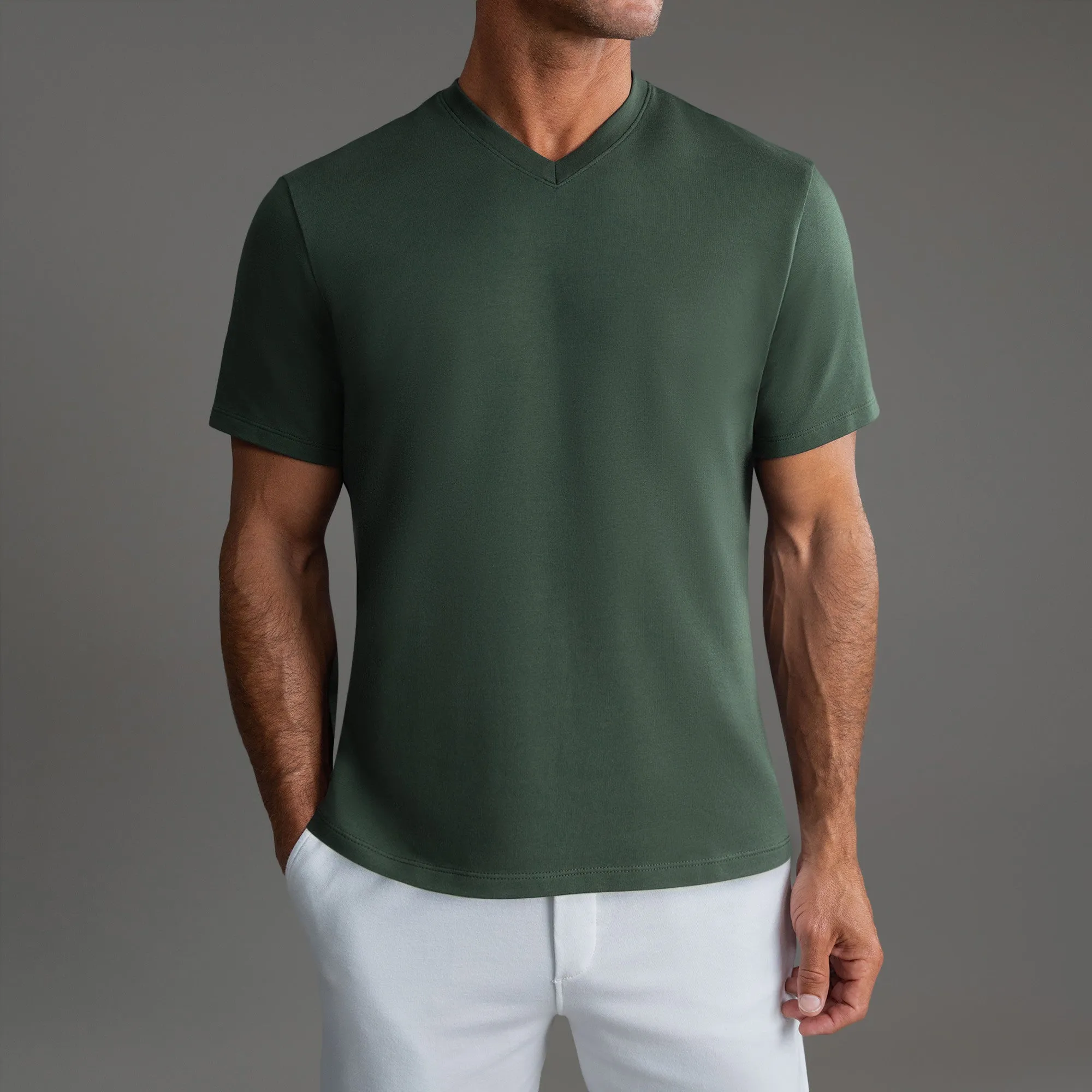 Cumulus V-Neck T-Shirt - Moss sold by Sene product image thumbnail 4