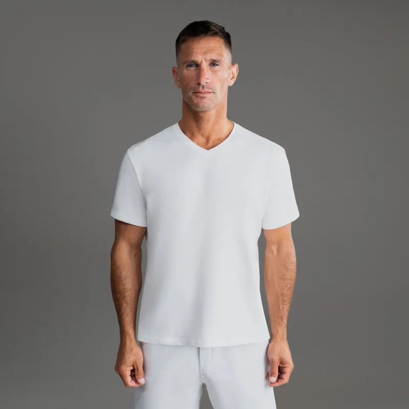 Cumulus V-Neck T-Shirt - White sold by Sene