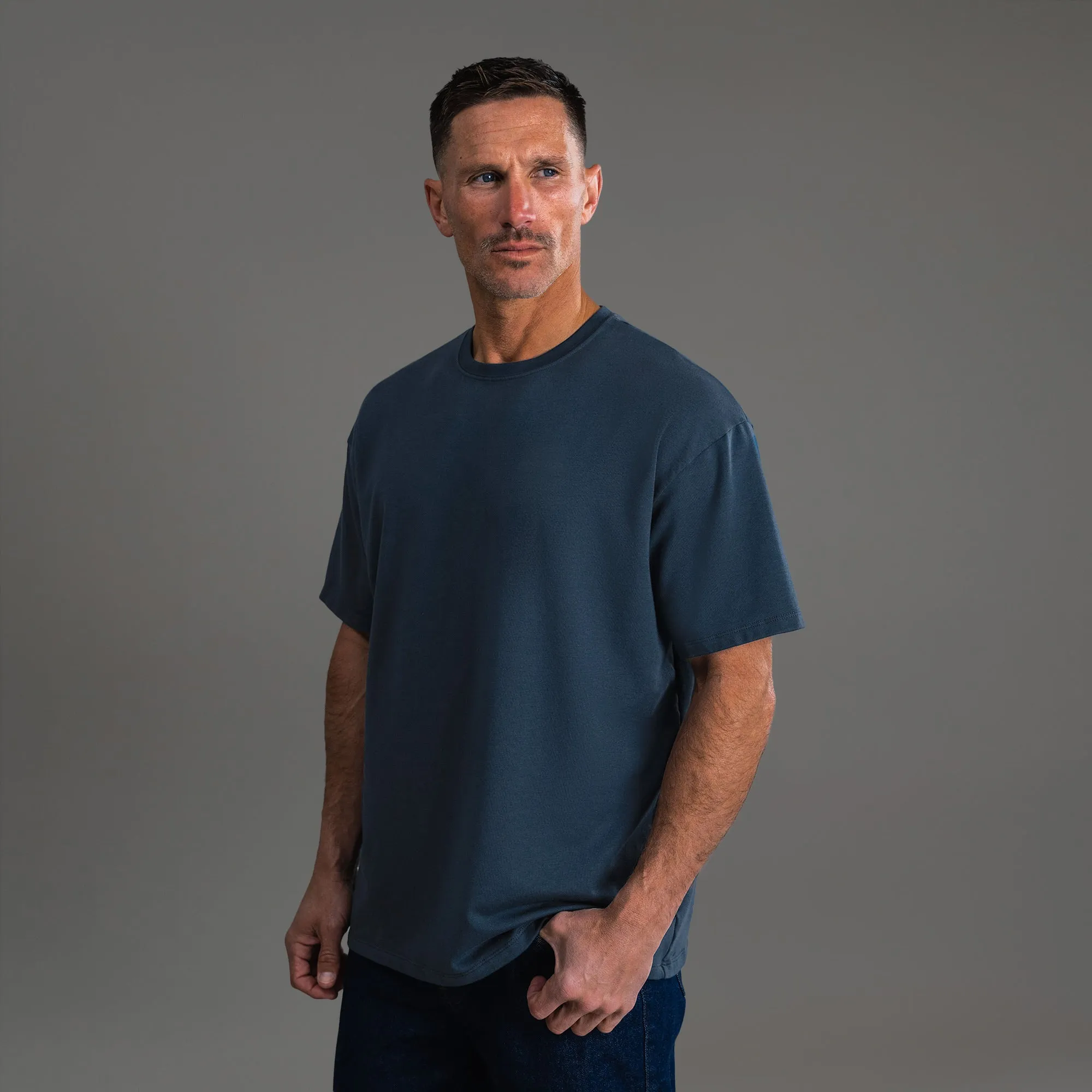 Cumulus Drop Shoulder T-Shirt - Deep Sea sold by Sene product image thumbnail 5