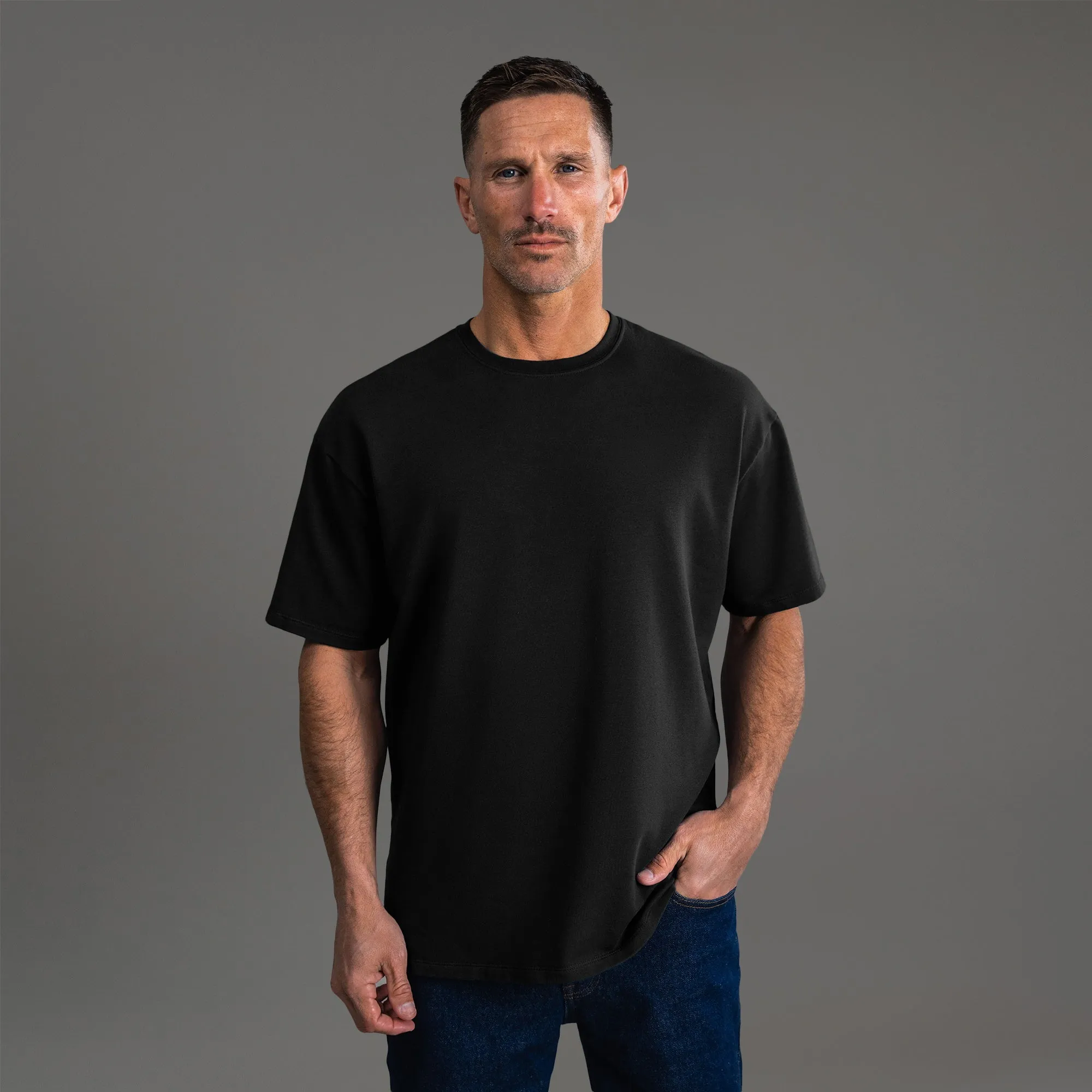 Cumulus Drop Shoulder T-Shirt - Black sold by Sene