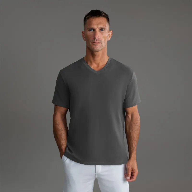 Cumulus V-Neck T-Shirt - Smoke sold by Sene