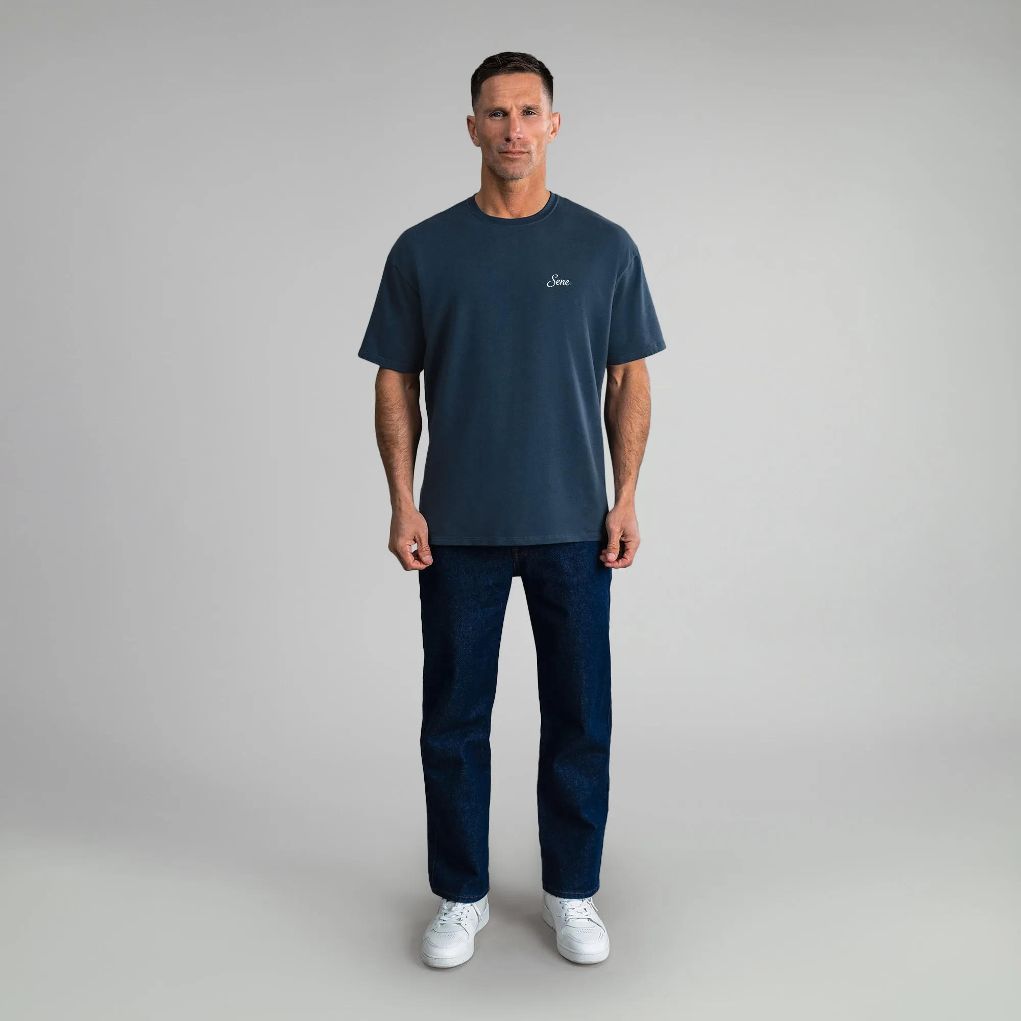 Cumulus Drop Script T-Shirt - Deep Sea sold by Sene product image thumbnail 2