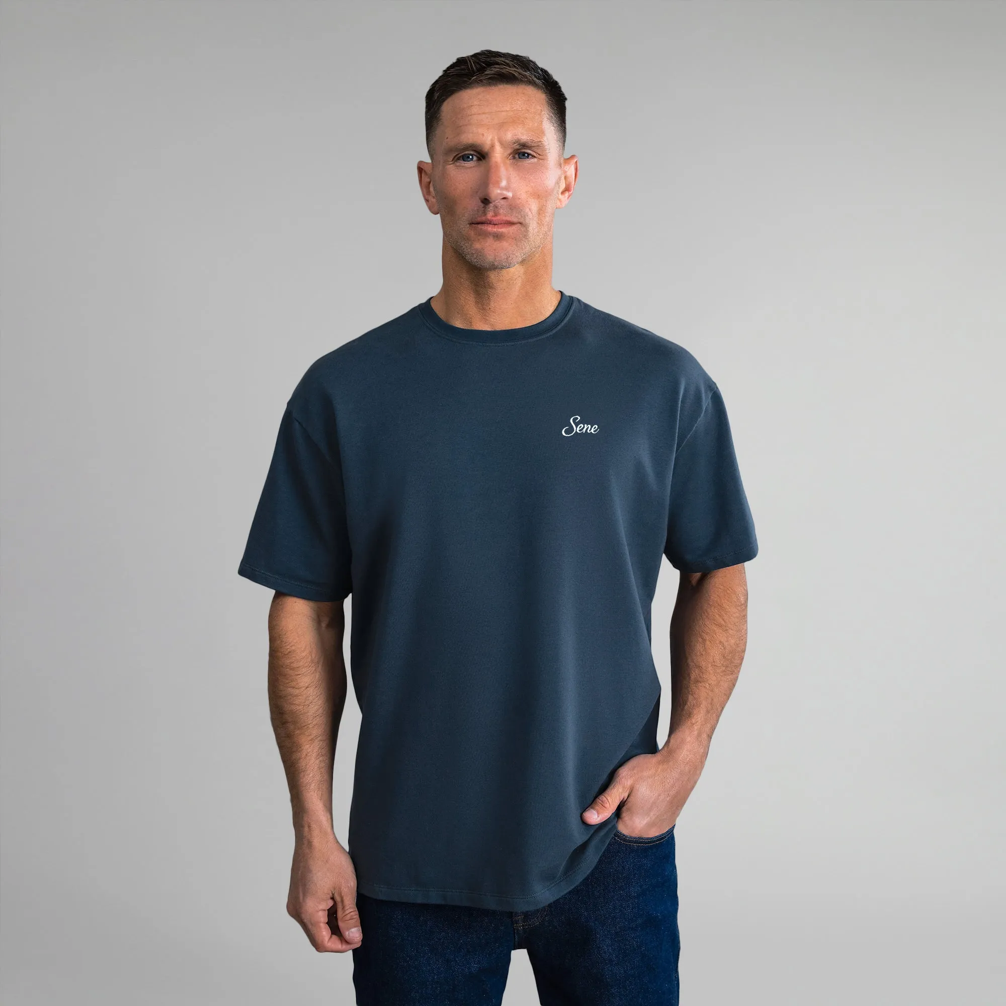 Cumulus Drop Script T-Shirt - Deep Sea sold by Sene