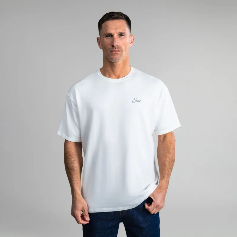 Cumulus Drop Script T-Shirt - White sold by Sene