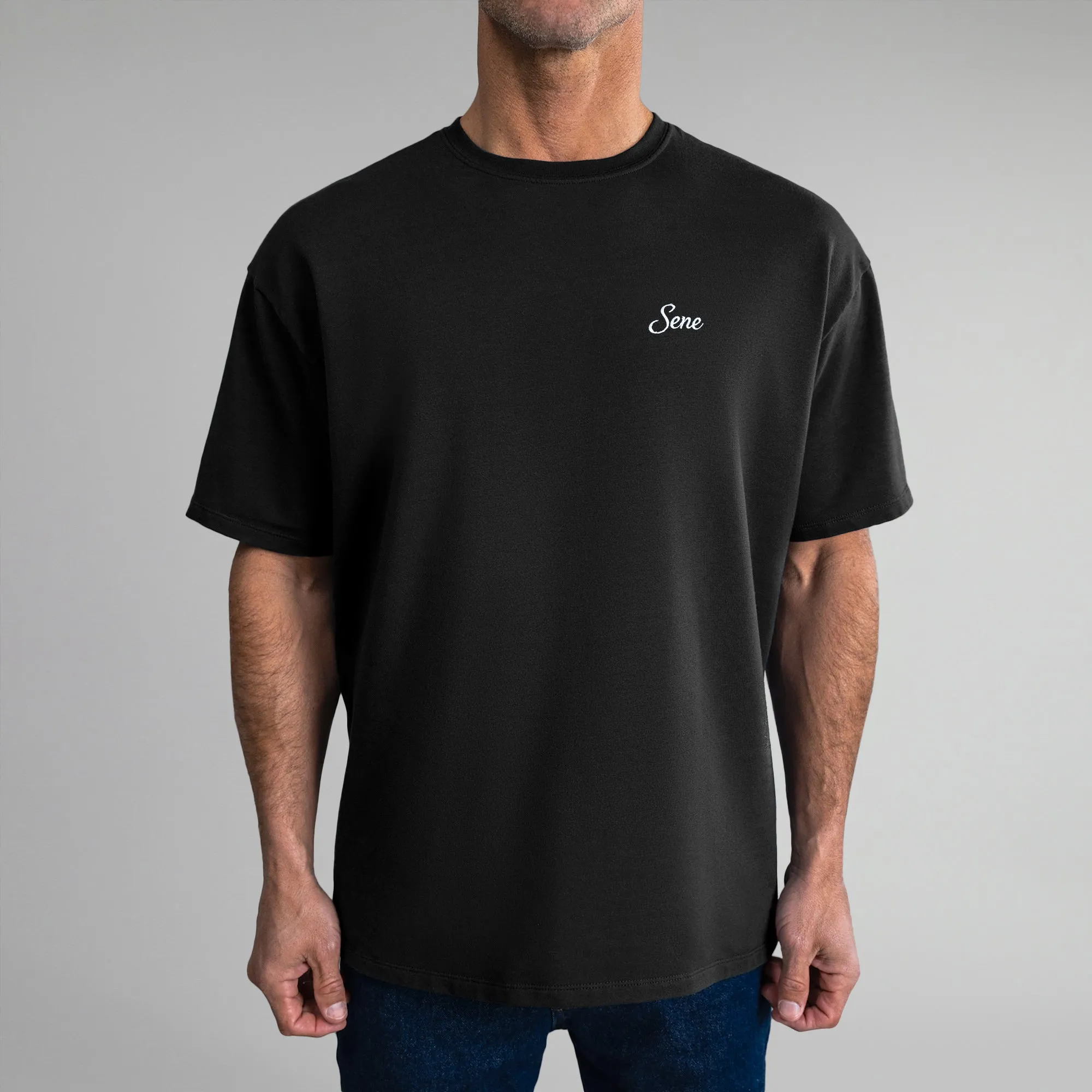 Cumulus Drop Script T-Shirt - Black sold by Sene product image thumbnail 3