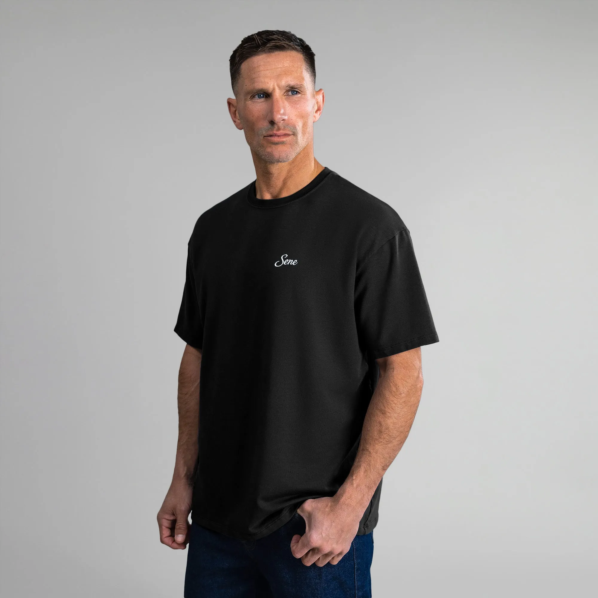 Cumulus Drop Script T-Shirt - Black sold by Sene product image thumbnail 4