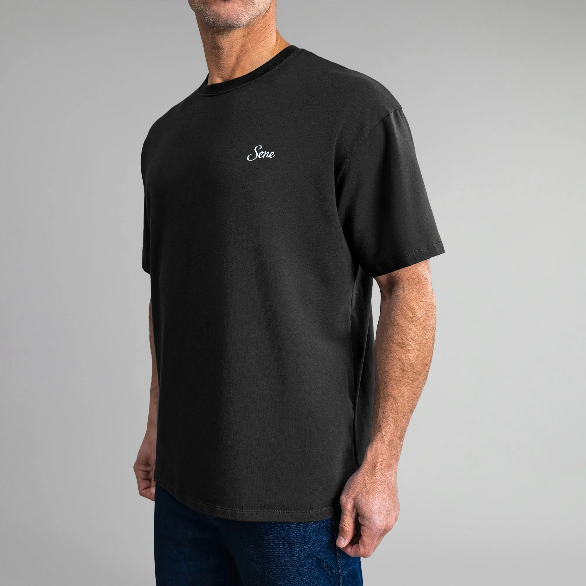 Cumulus Drop Script T-Shirt - Black sold by Sene product image thumbnail 5