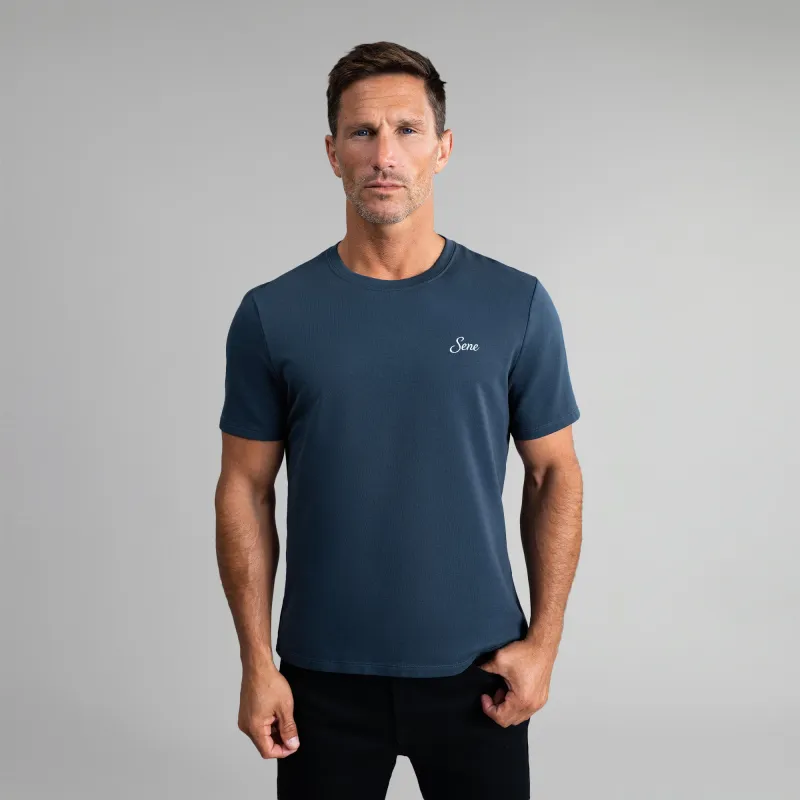 Cumulus Script T-Shirt - Deep Sea sold by Sene