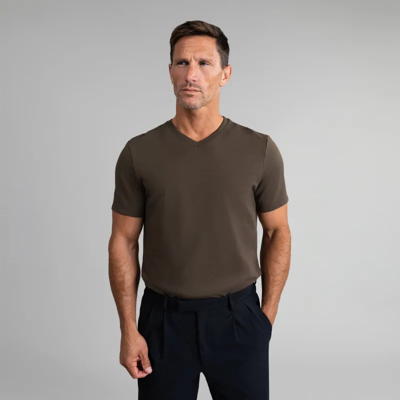Cumulus V-Neck T-Shirt - Umber sold by Sene