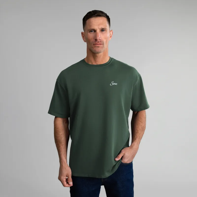Cumulus Drop Script T-Shirt - Moss sold by Sene