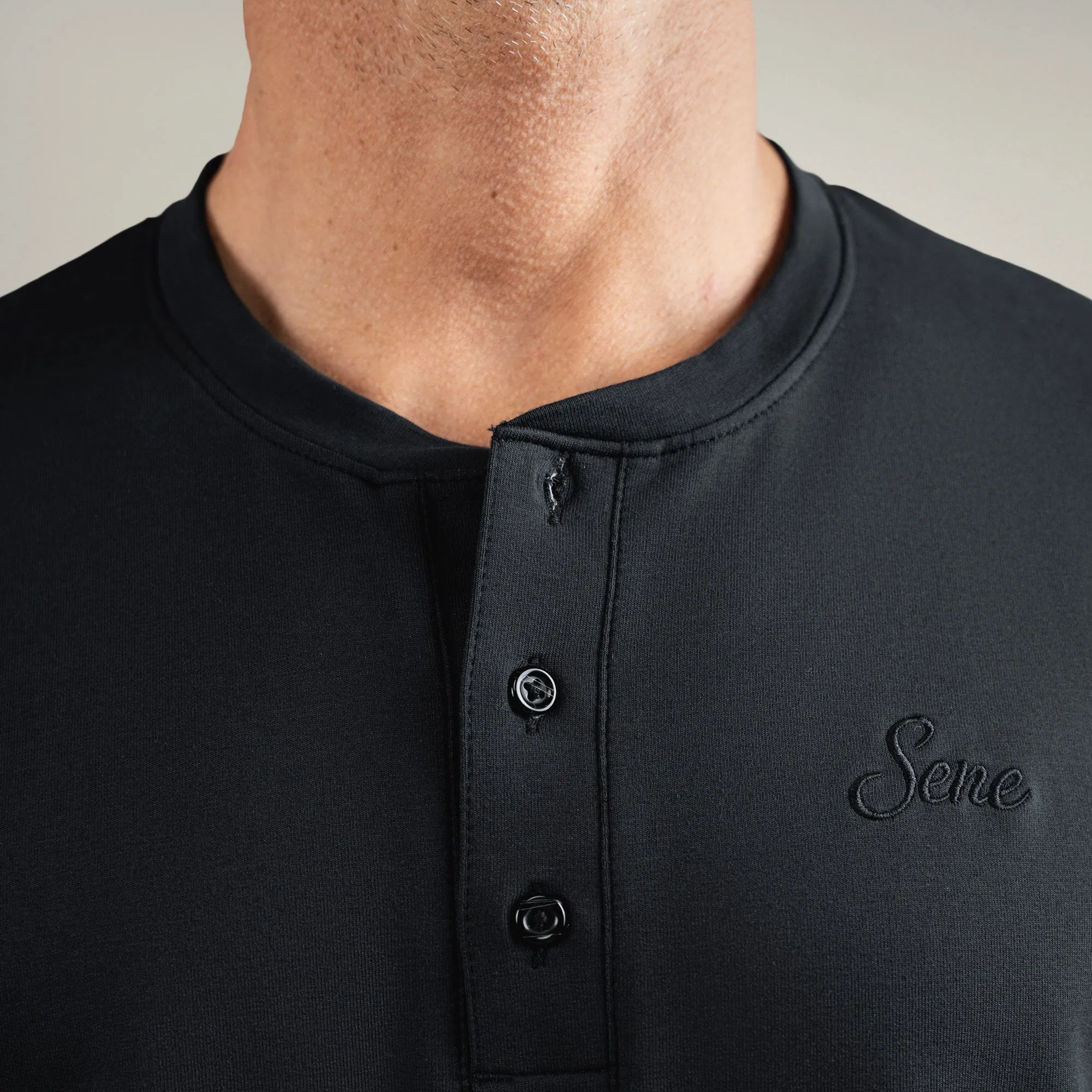 Cumulus Drop Henley - Black sold by Sene product image thumbnail 5