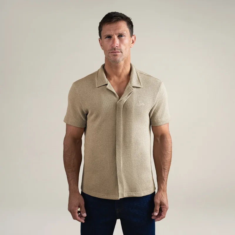 Knit Camp Shirt - Khaki sold by Sene