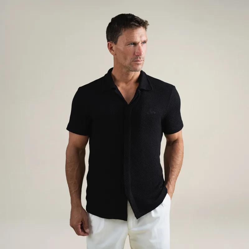 Knit Camp Shirt - Black sold by Sene