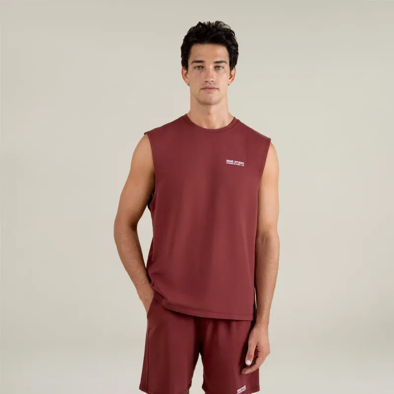 Commissioned Cumulus Tank Top - Maroon sold by Sene