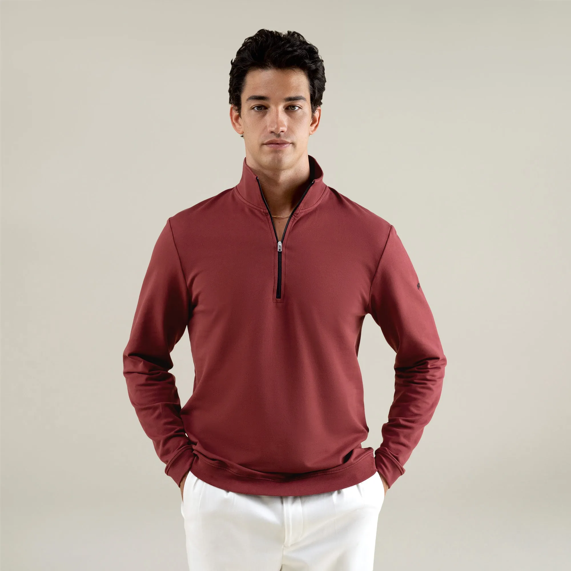 Cumulus Quarter Zip - Maroon sold by Sene
