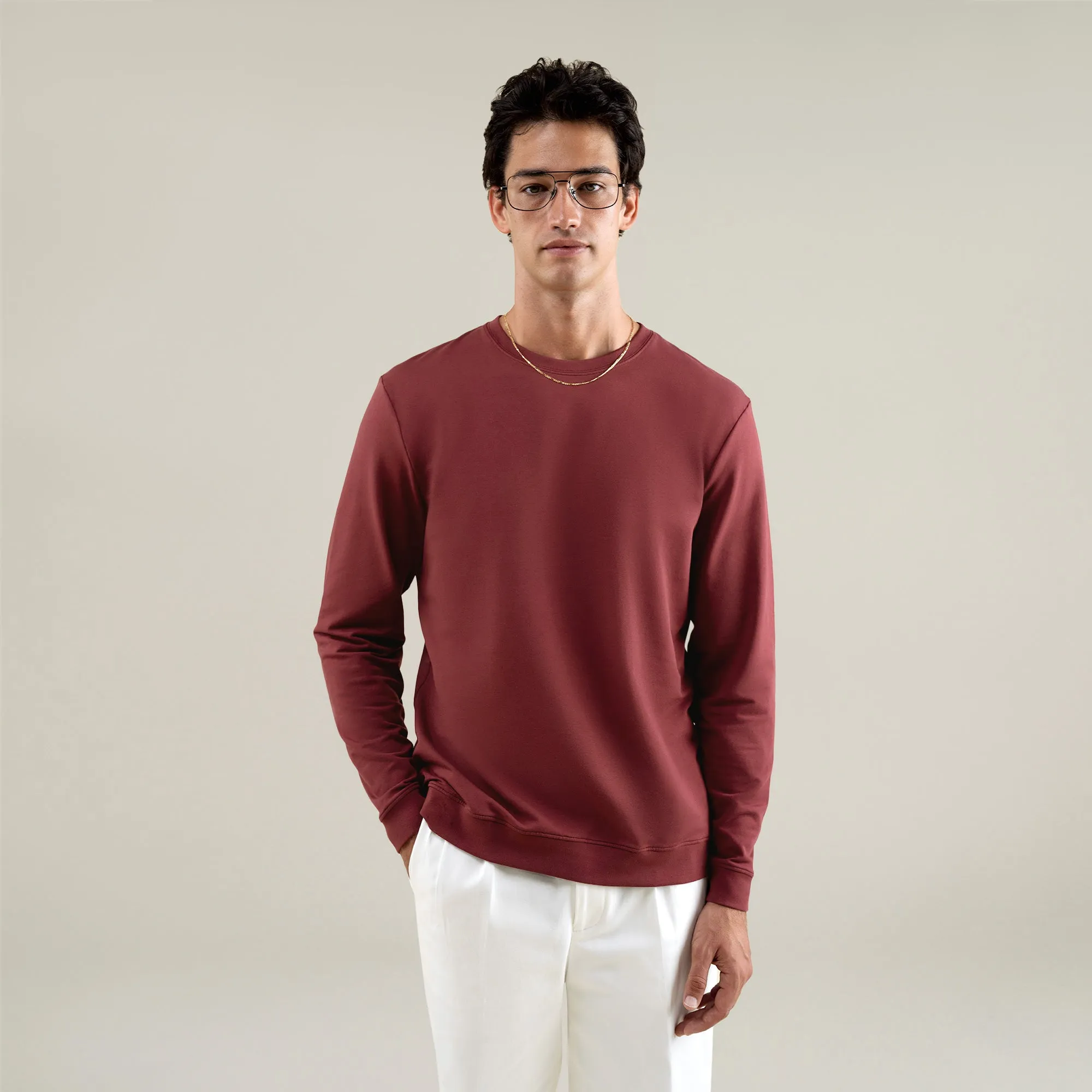 Cumulus Crew Pullover - Maroon sold by Sene