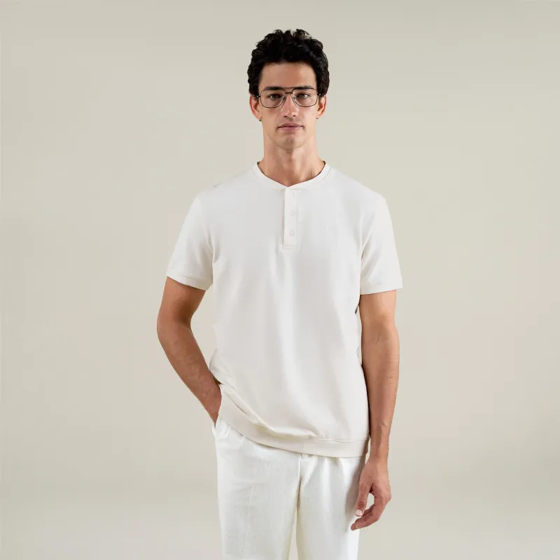 Cumulus Tailored Henley - Bone sold by Sene