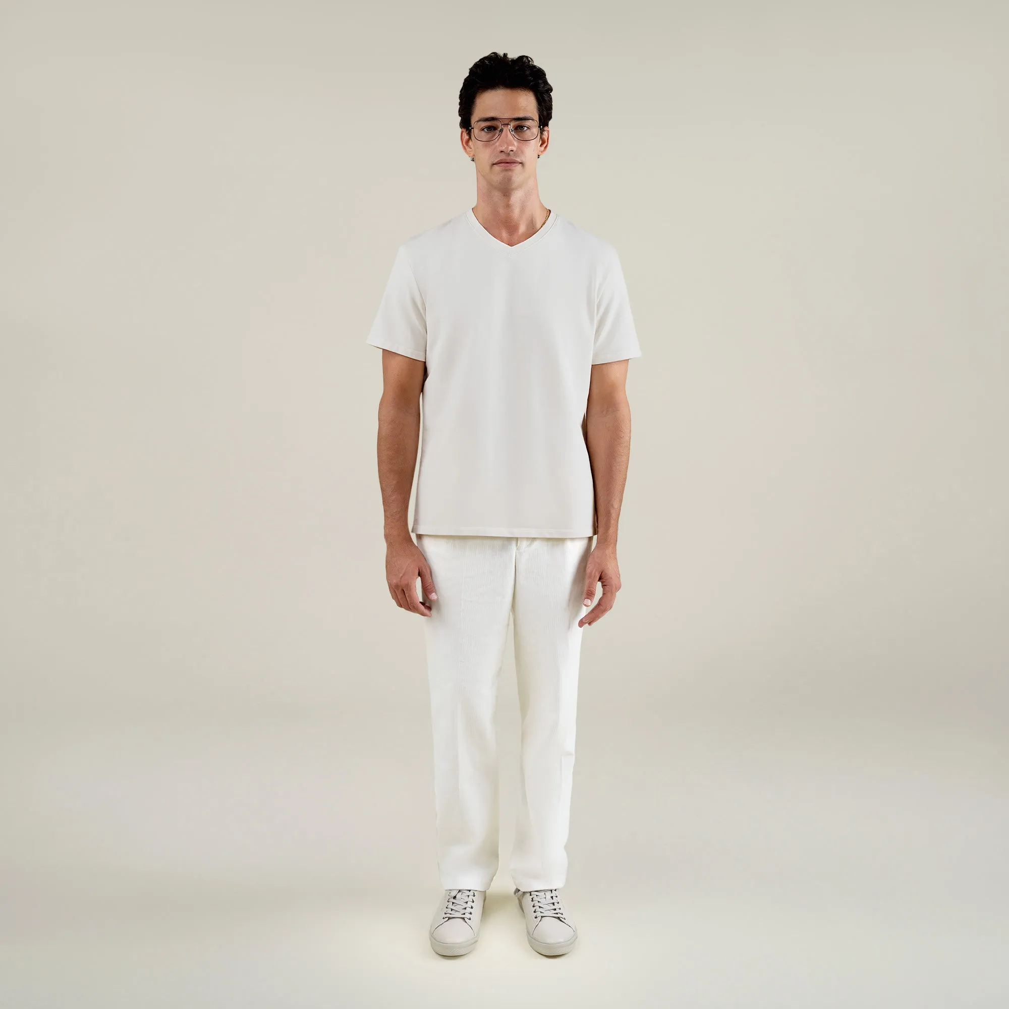 Cumulus V-Neck T-Shirt - Bone sold by Sene product image thumbnail 2