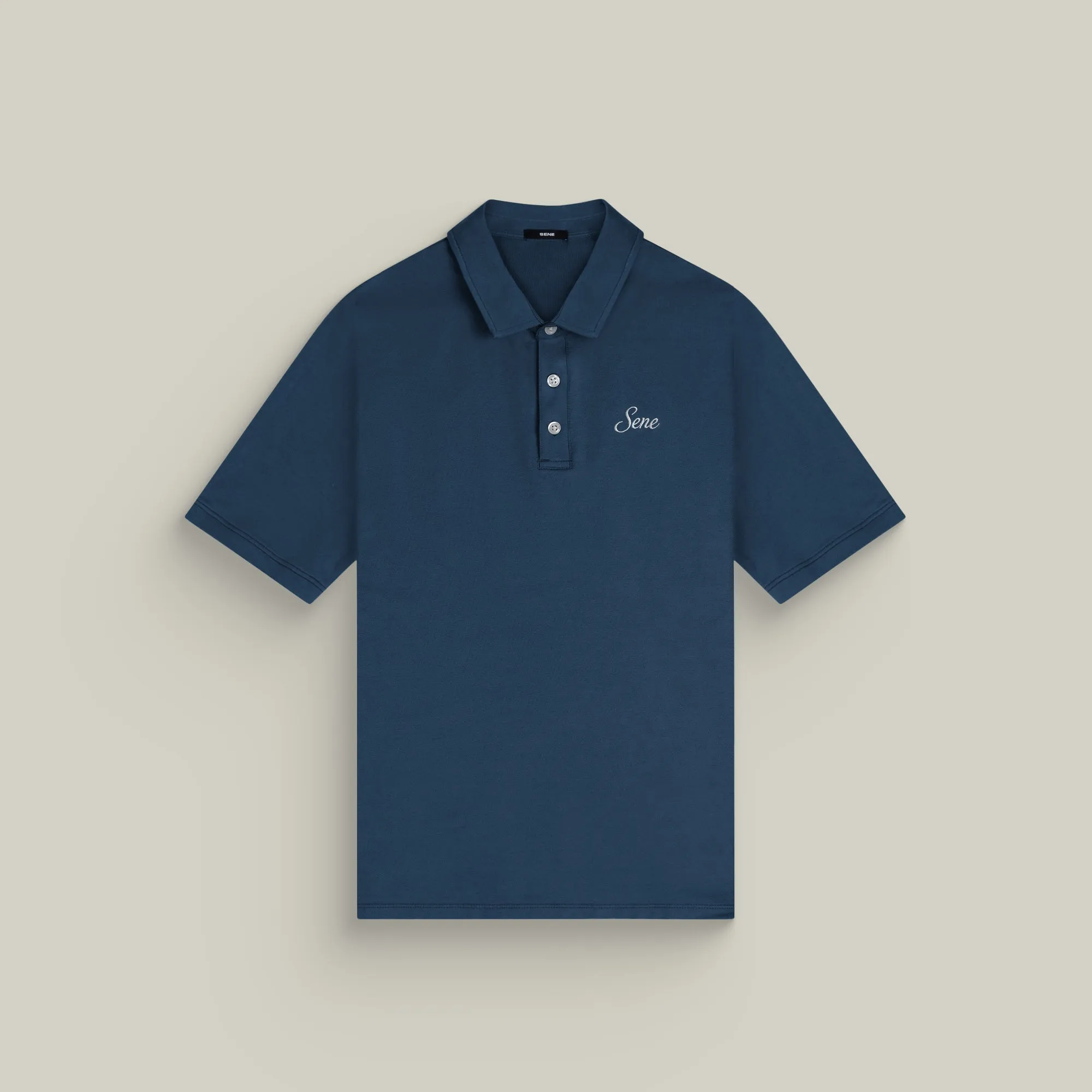 Cumulus Script Polo - Deep Sea sold by Sene