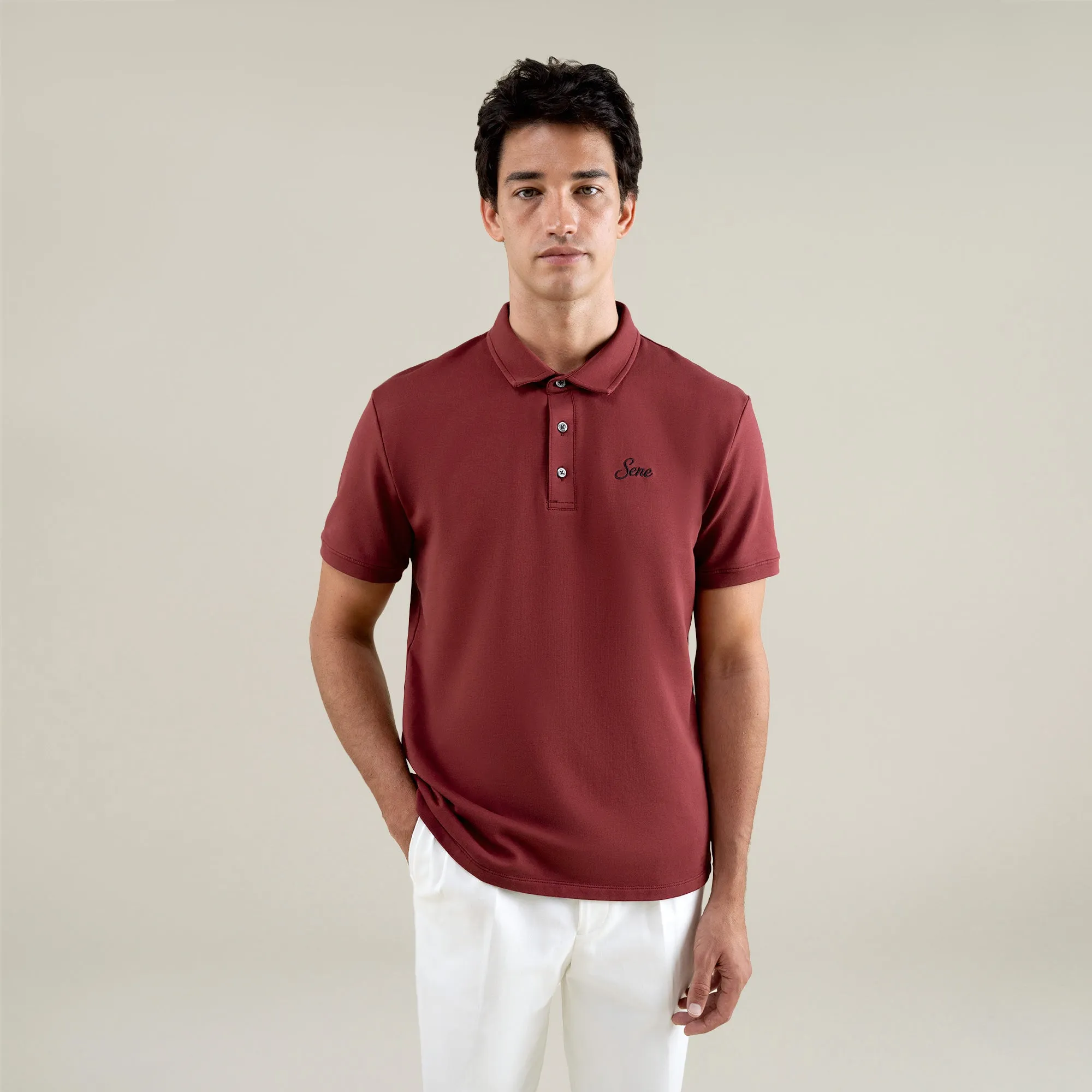 Cumulus Script Polo - Maroon sold by Sene