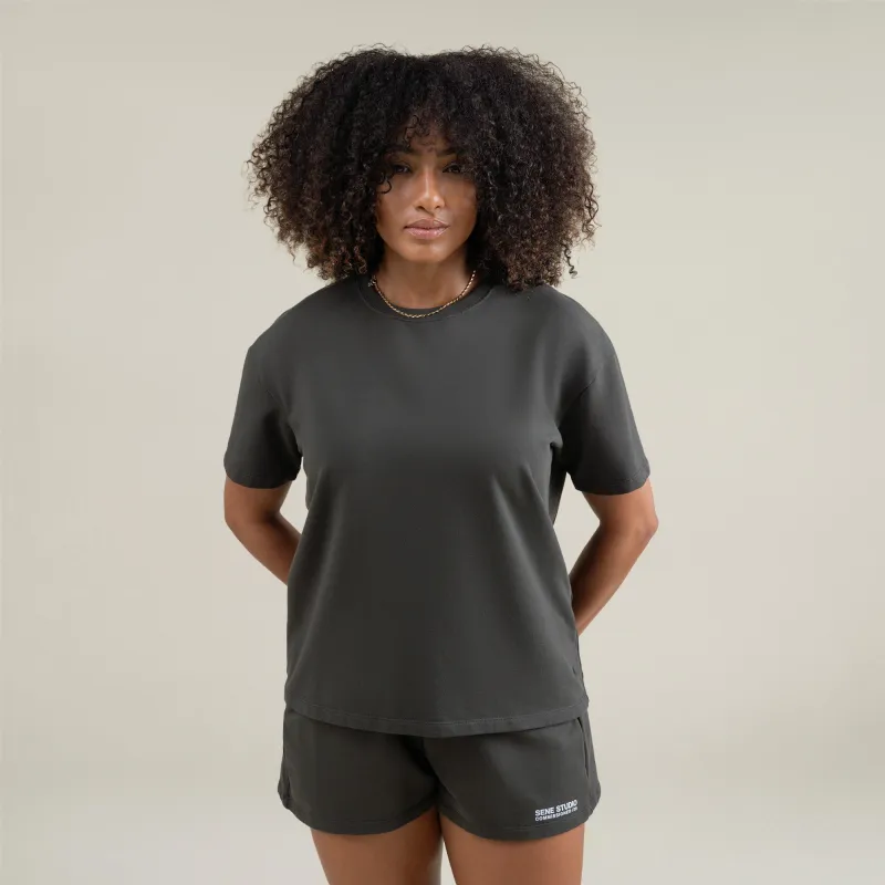 Cumulus Drop Shoulder T-Shirt - Smoke sold by Sene