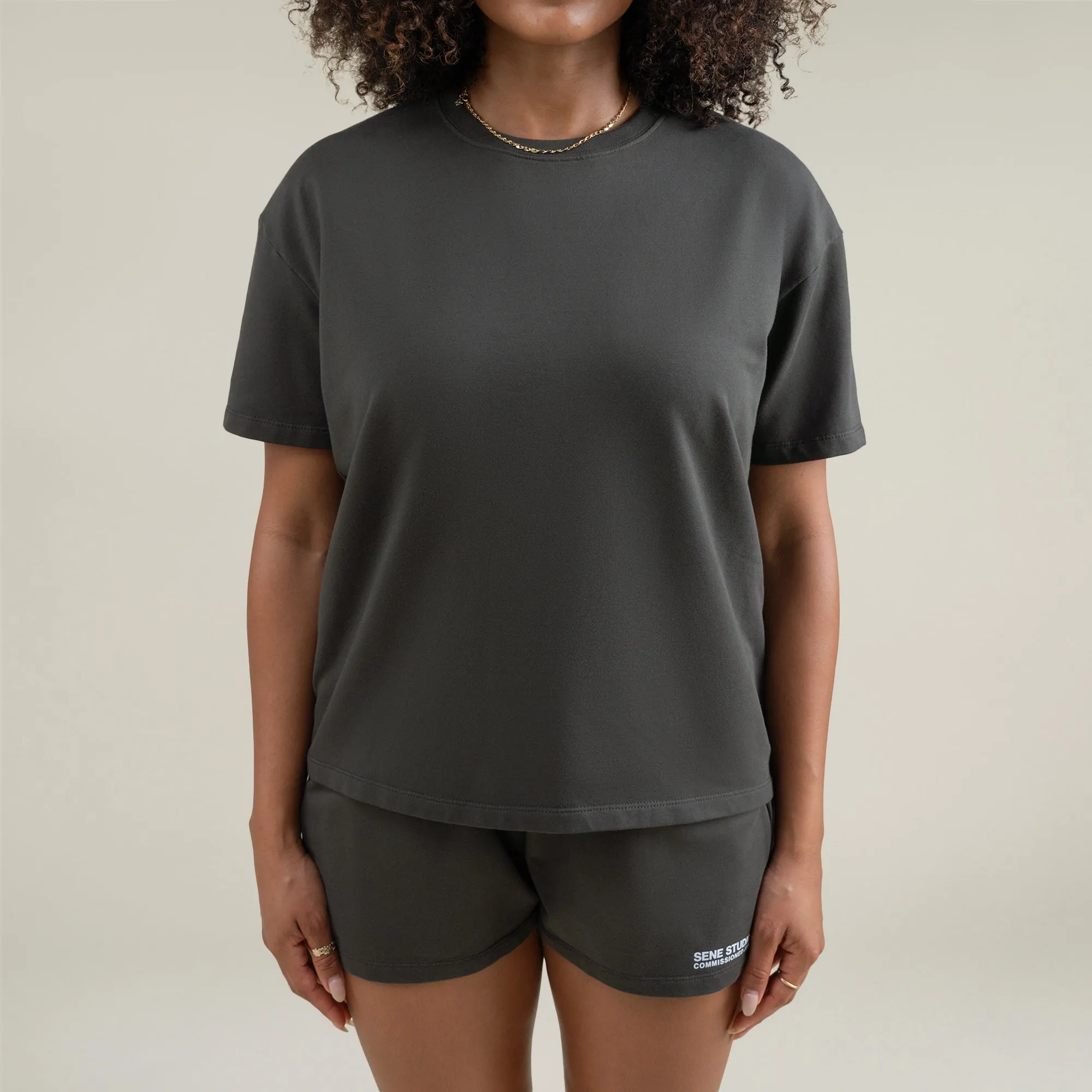 Cumulus Drop Shoulder T-Shirt - Smoke sold by Sene product image thumbnail 4