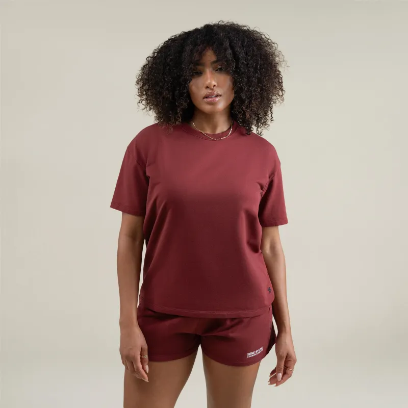 Cumulus Drop Shoulder T-Shirt - Maroon sold by Sene