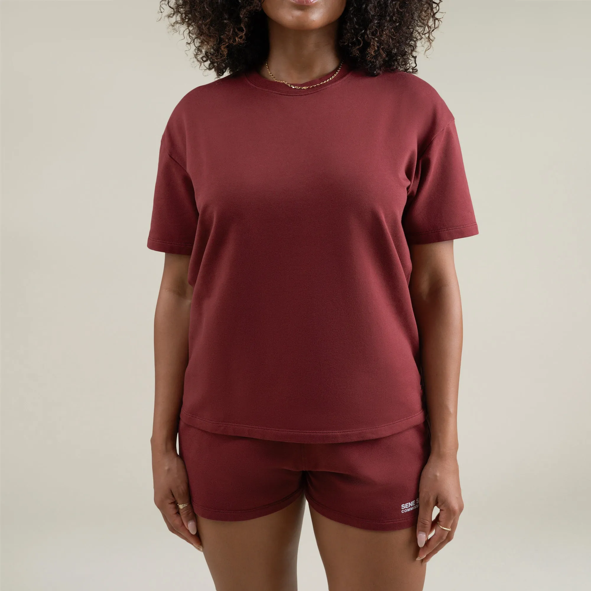Cumulus Drop Shoulder T-Shirt - Maroon sold by Sene product image thumbnail 4