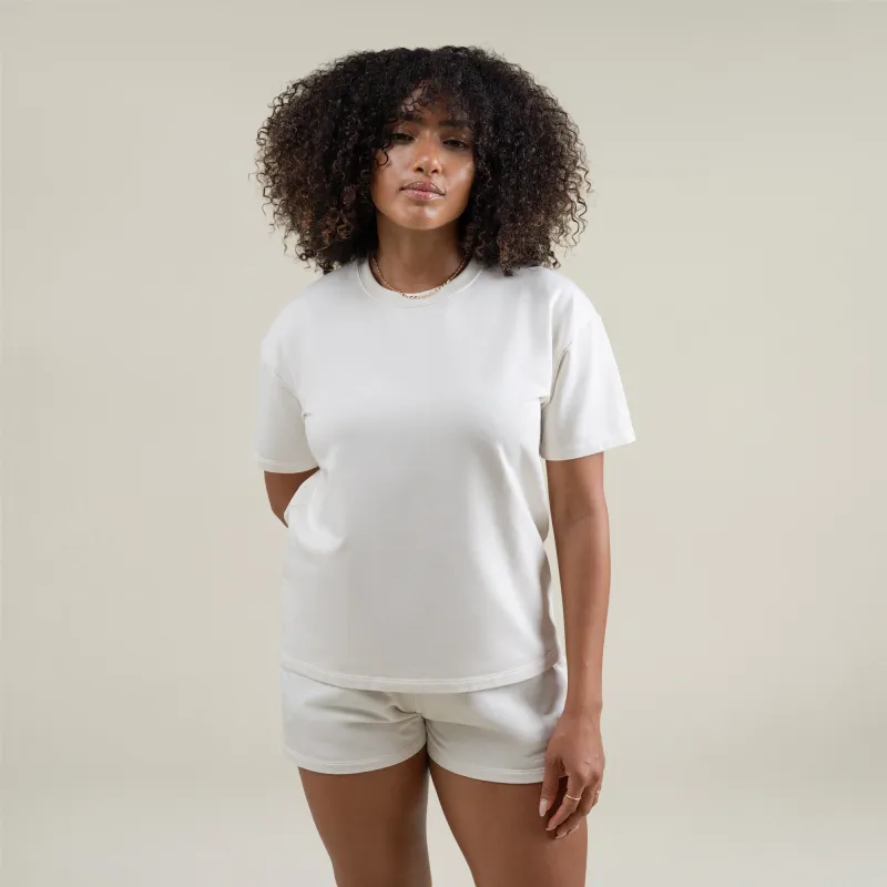 Cumulus Drop Shoulder T-Shirt - Bone sold by Sene