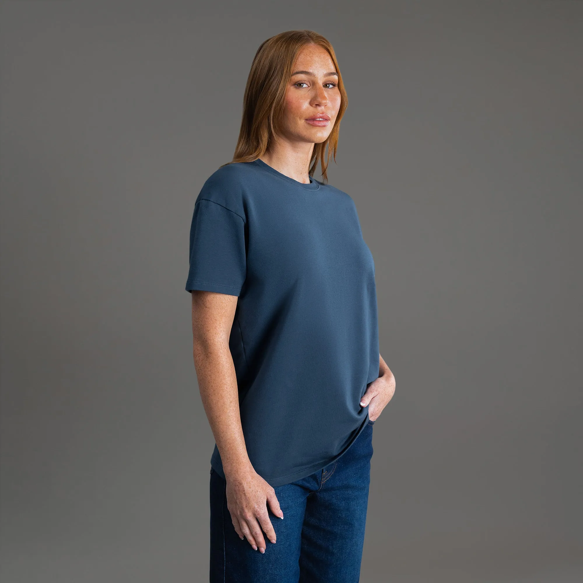 Cumulus Drop Shoulder T-Shirt - Deep Sea sold by Sene product image thumbnail 5