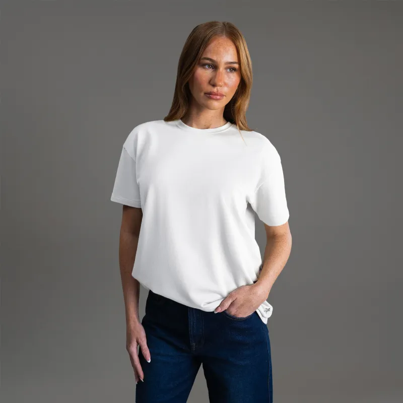 Cumulus Drop Shoulder T-Shirt - White sold by Sene