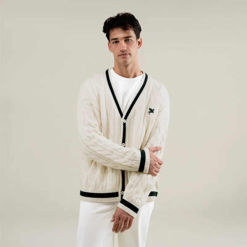Cashmere Cableknit Cardigan - Creme sold by Sene