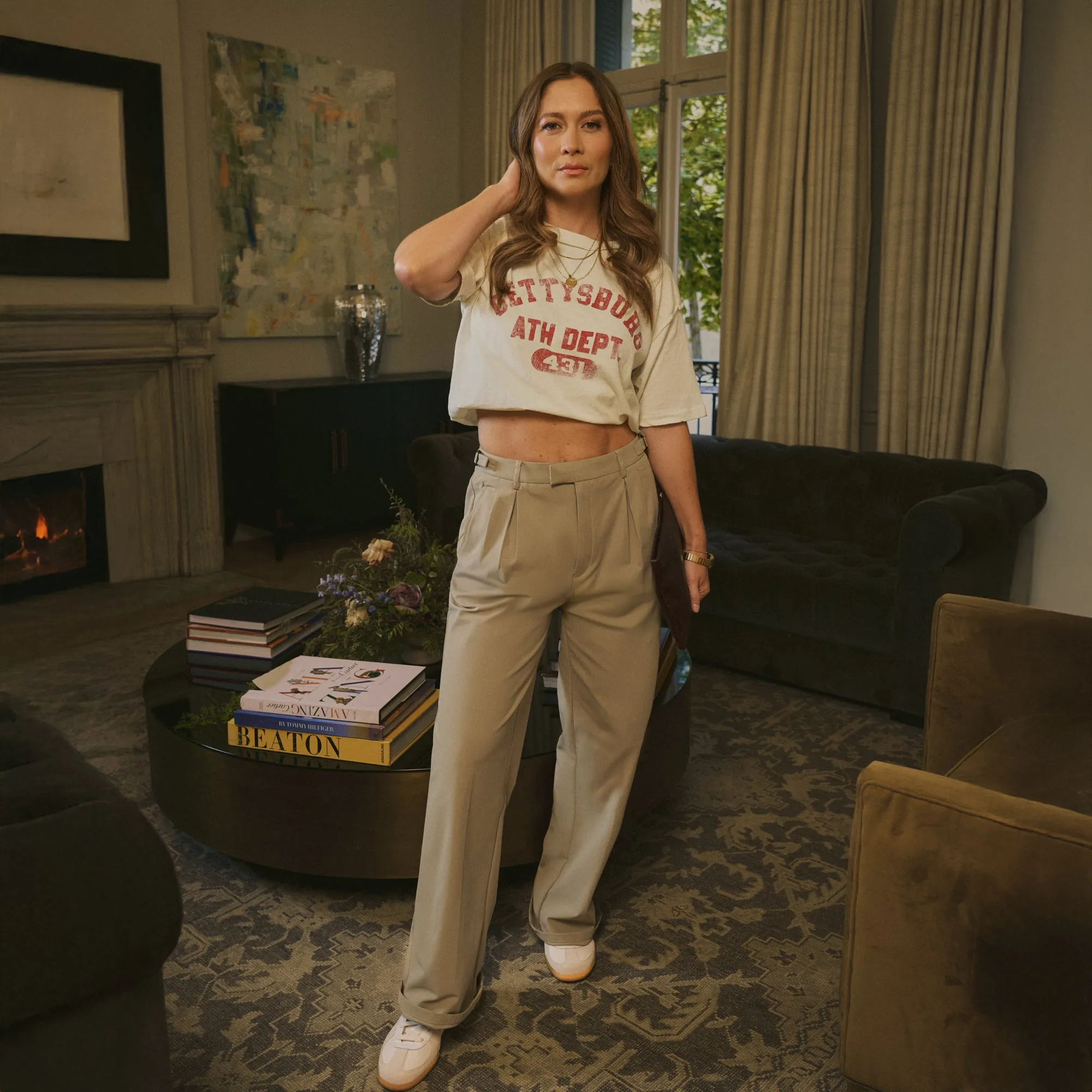 Wide Leg FlexTech Trouser - Sand sold by Sene