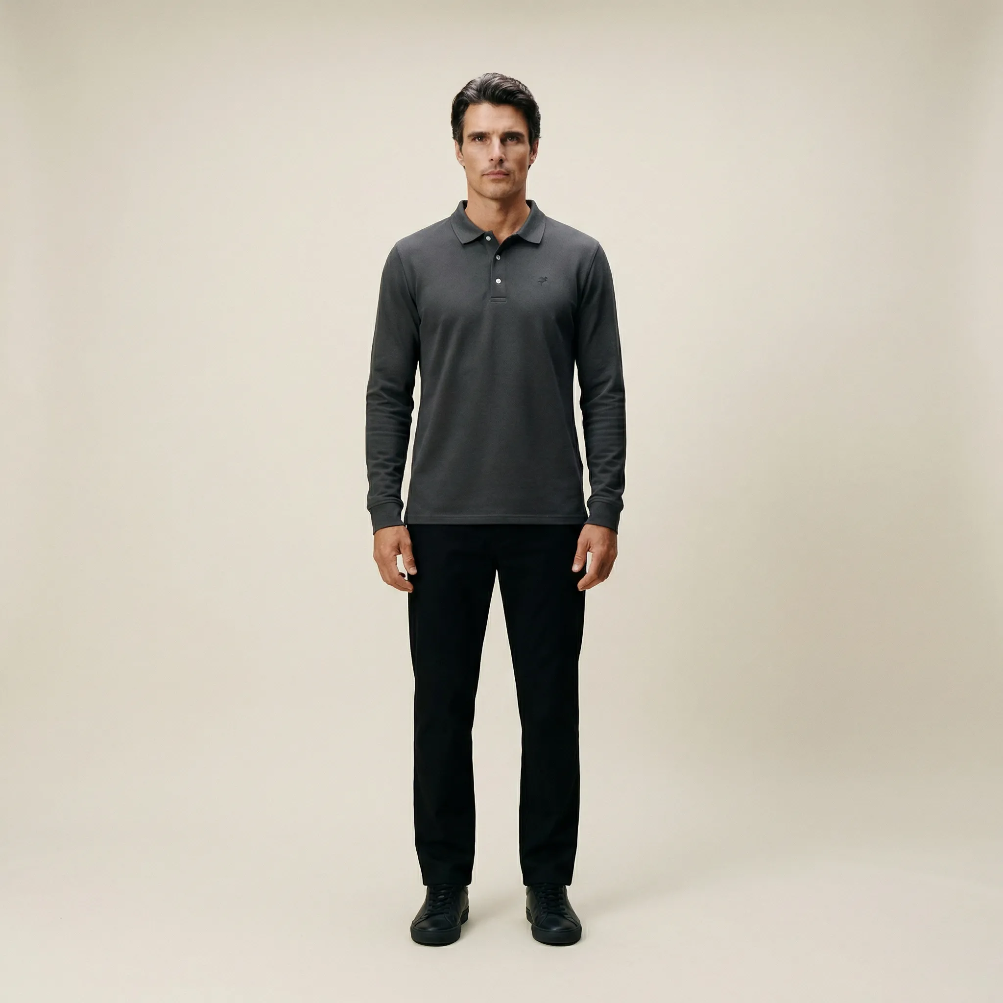 Cumulus Long Sleeve Polo - Smoke sold by Sene product image thumbnail 3
