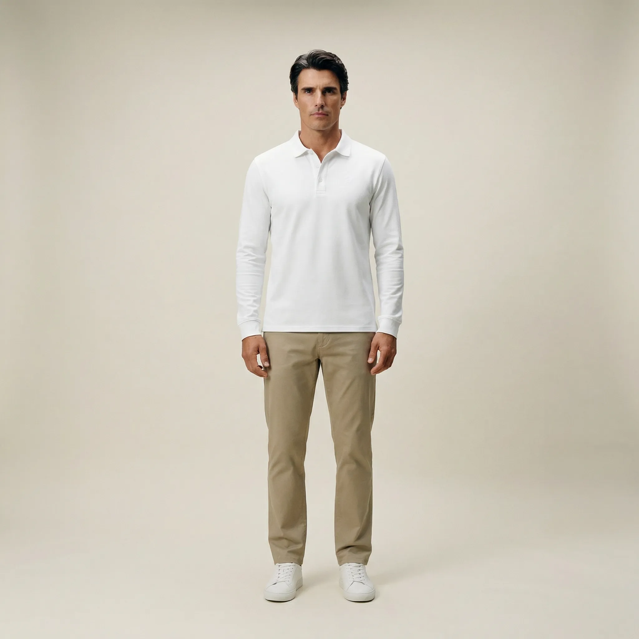 Cumulus Long Sleeve Polo - White sold by Sene product image thumbnail 3