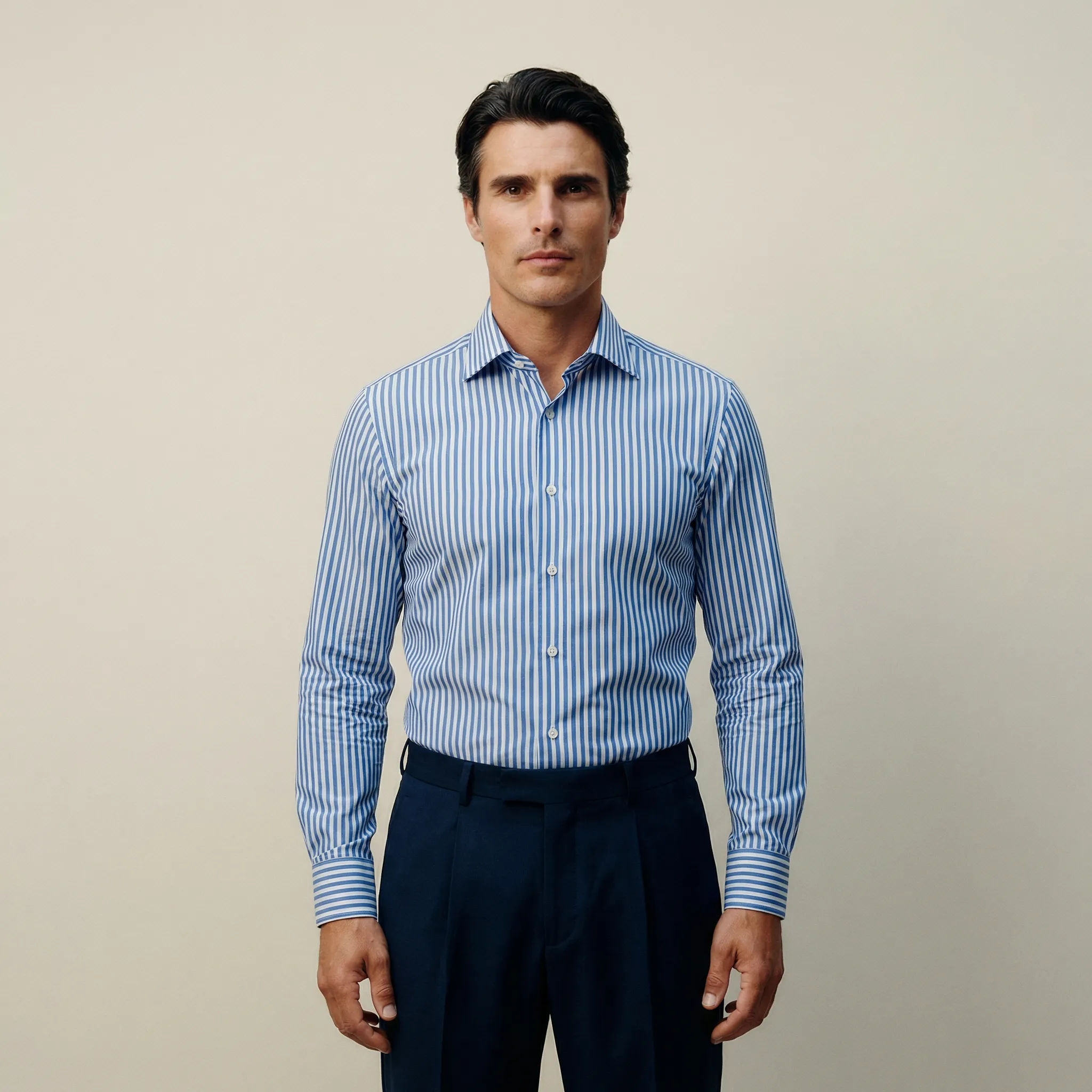 BreezeTech Spread Shirt - Azure Bengal Stripe sold by Sene