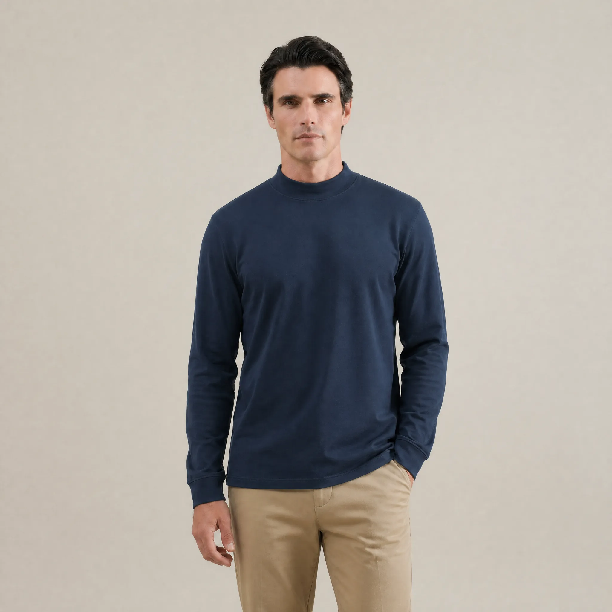 Cumulus Mockneck Long Sleeve T-Shirt - Deep Sea sold by Sene