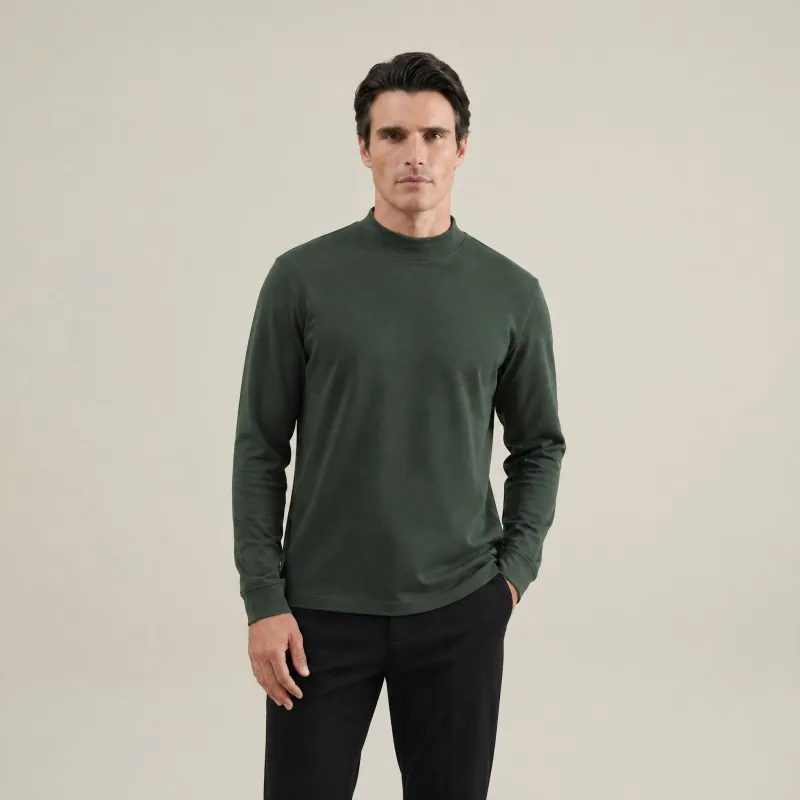 Cumulus Mockneck Long Sleeve T-Shirt - Moss made by Sene