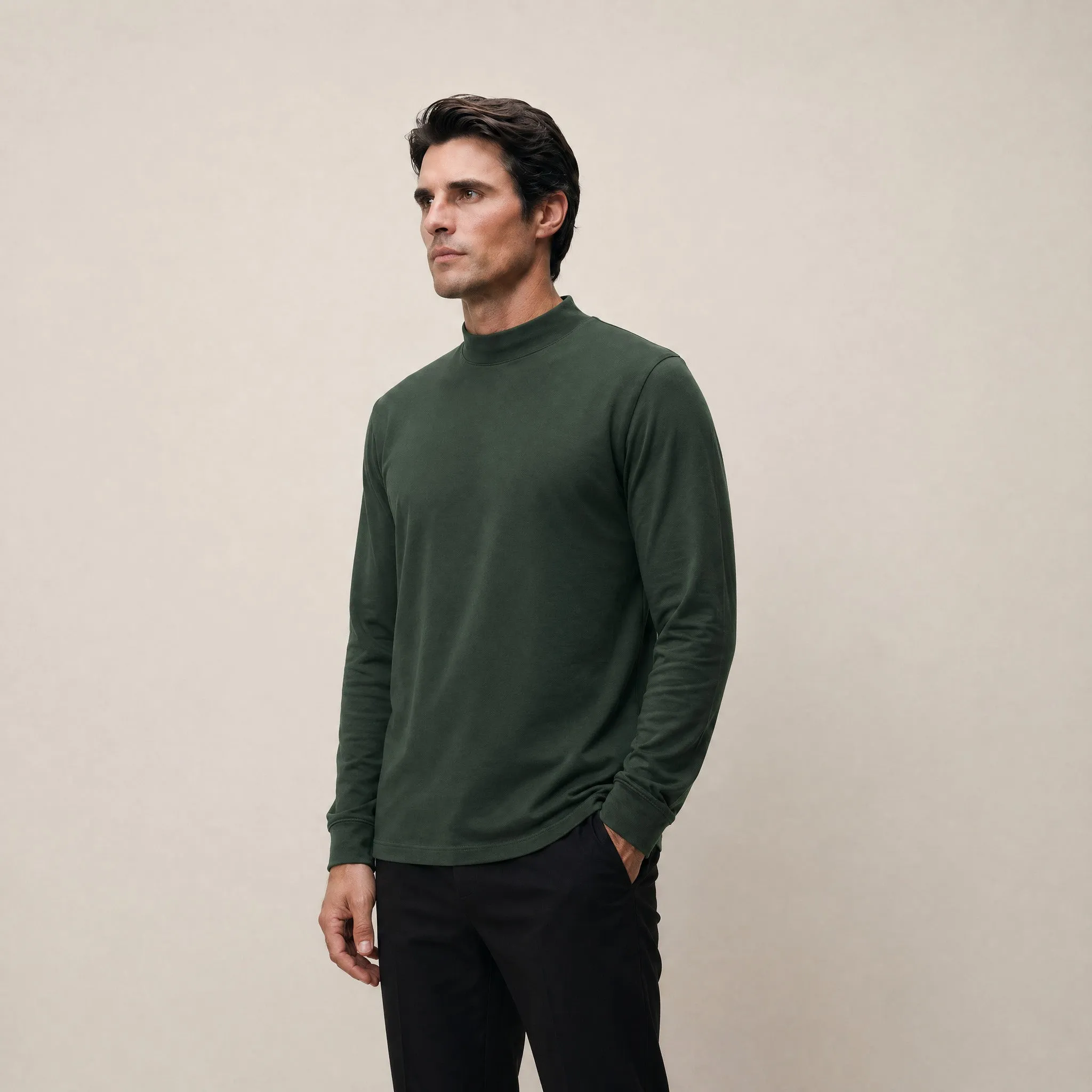 Cumulus Mockneck Long Sleeve T-Shirt - Moss sold by Sene product image thumbnail 4