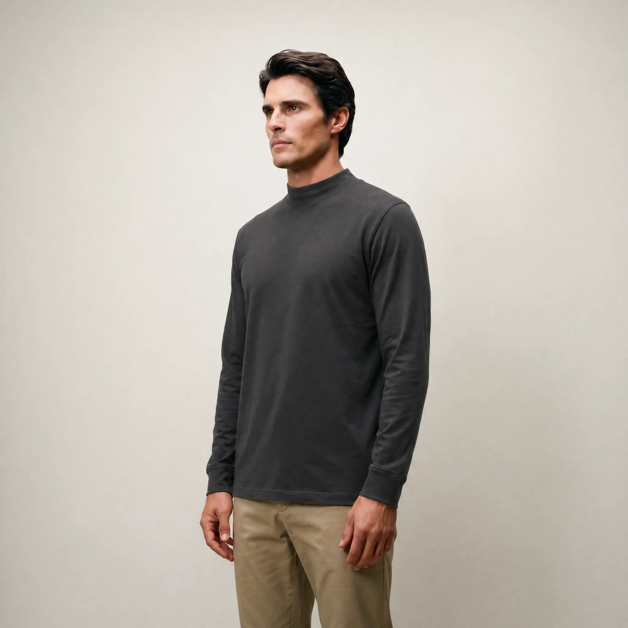Cumulus Mockneck Long Sleeve T-Shirt - Smoke sold by Sene product image thumbnail 3