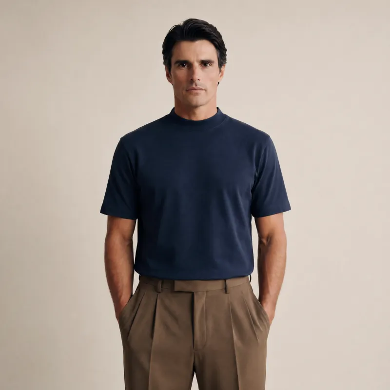 Cumulus Mockneck T-Shirt - Deep Sea made by Sene