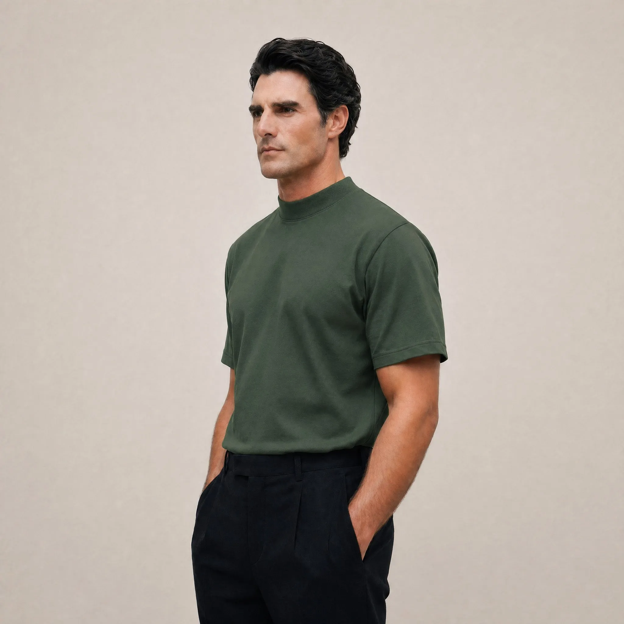 Cumulus Mockneck T-Shirt - Moss sold by Sene product image thumbnail 4