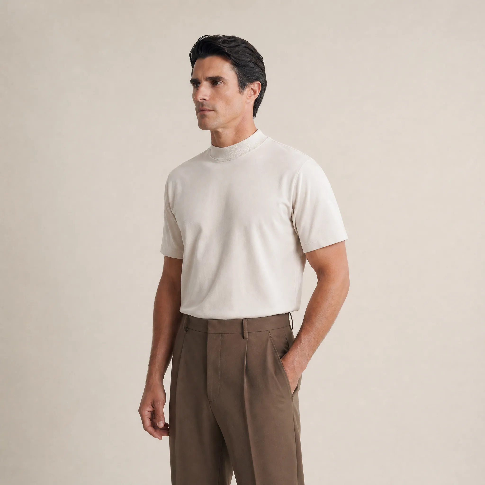 Cumulus Mockneck T-Shirt - Bone sold by Sene product image thumbnail 4